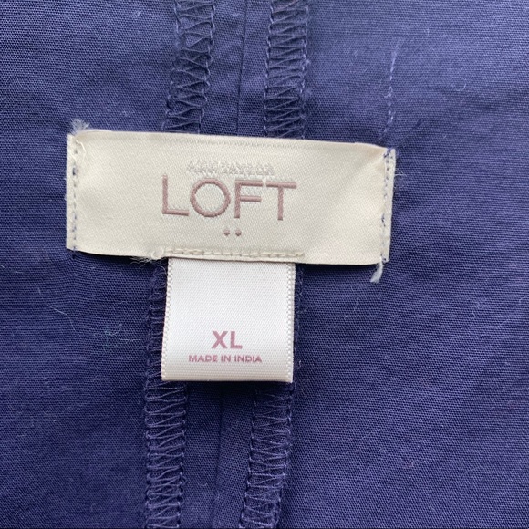 Loft Navy Jacket with ruffle trimmed accent - Picture 5 of 5